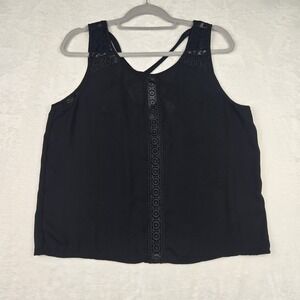 Divided‎ H&M Women's Black Sheer Strappy Lace Tank Top Size 14